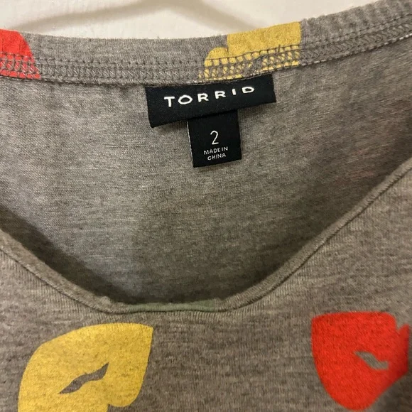 Torrid Multicolor Lip Print Maxi Dress - Picture 4 of 6